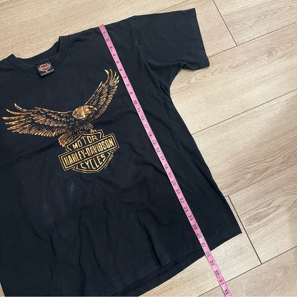 Vintage Harley Davidson Black Gold Metallic 90s Single Stitch T-shirt Size XL - Picture 8 of 8